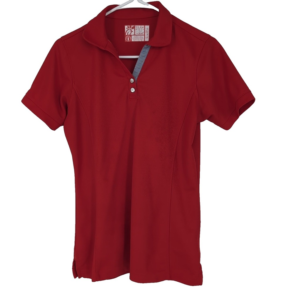 Chick-fil-A Team Style Oobe Red Recycled Fabric Polo Shirt Womens Small
